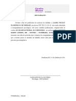 Declaração de Presença em Atendimento Psicologico