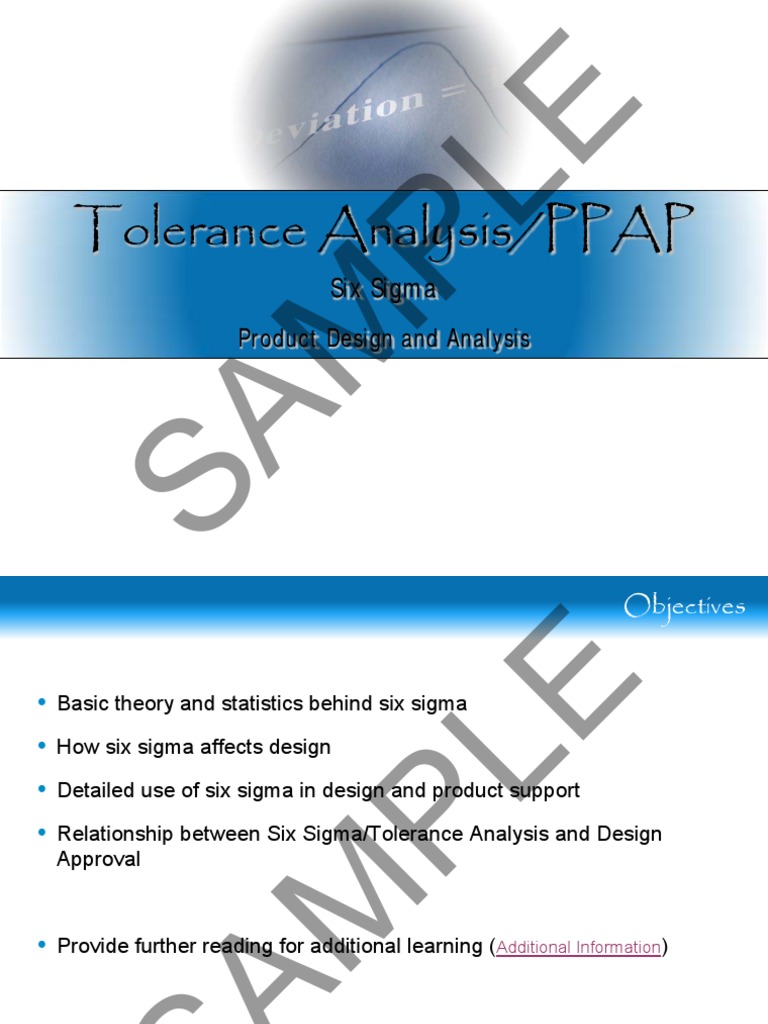 Six Sigma Tolerance Analysis Overview | PDF | Six Sigma | Design For ...