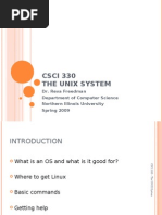 CSCI 330 The Unix System: Dr. Reva Freedman Department of Computer Science Northern Illinois University Spring 2009