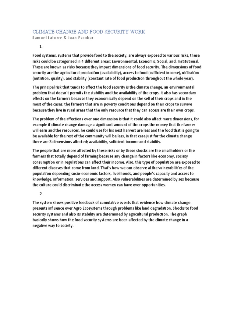 Climate Change Impact on Food Security | PDF | Food Security | Agriculture