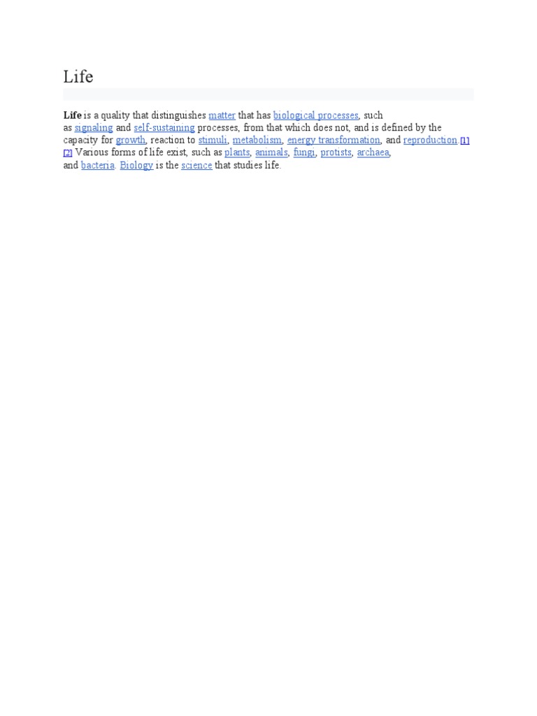 Life | PDF
