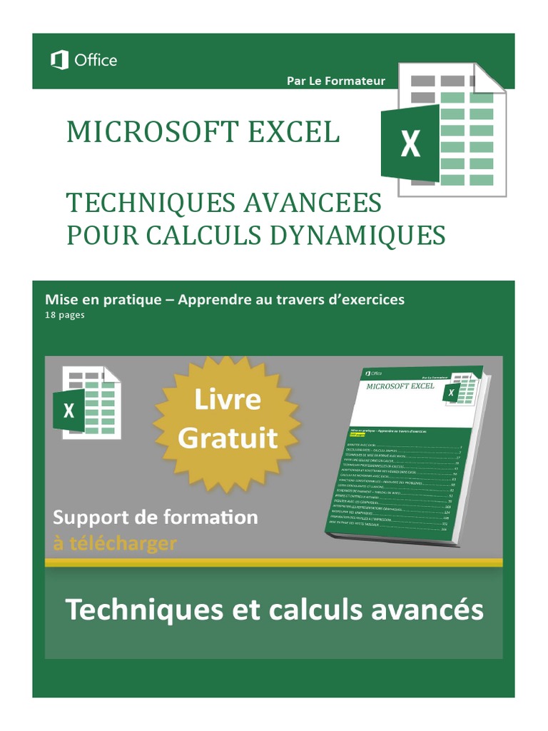 Techniques avancées pour Excel dynamique | PDF | Microsoft Excel | Taxe ...