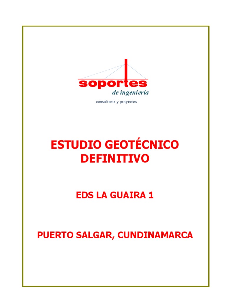 Estudio De Suelos Pdf Fundación Ingeniería Estrato