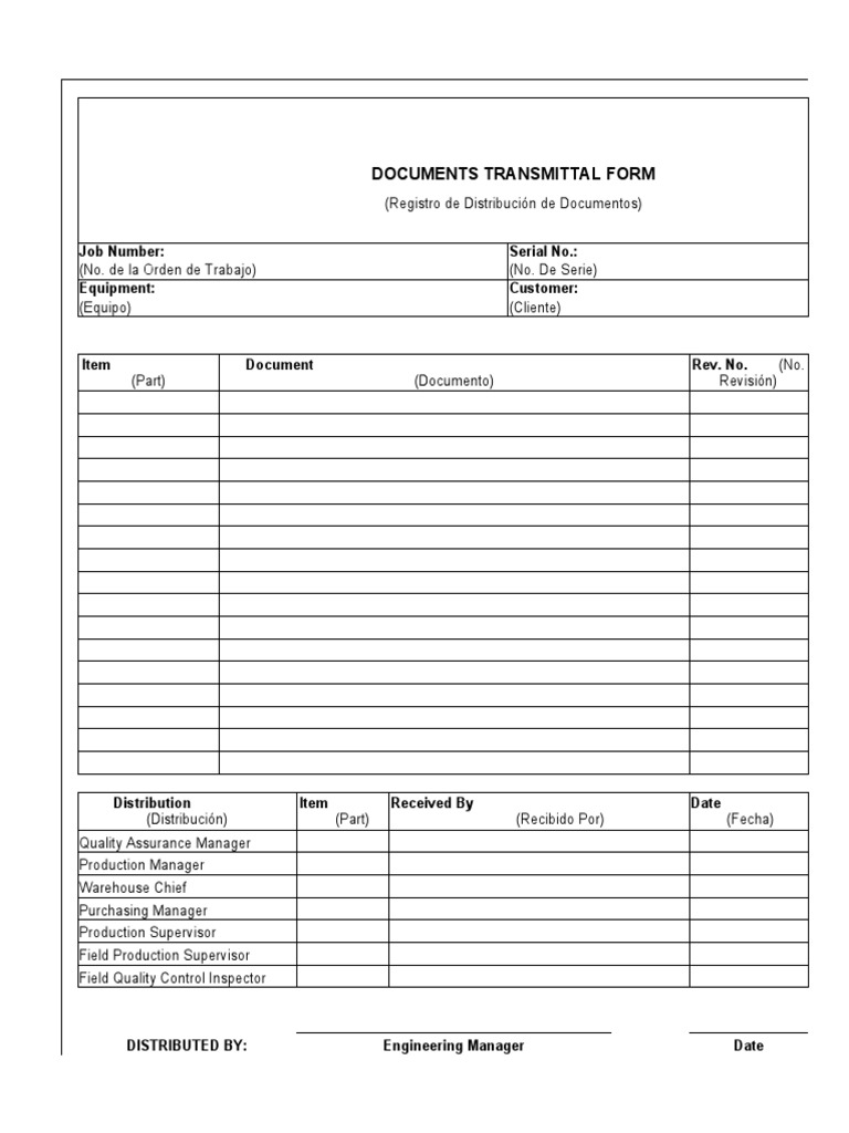 Documents Transmittal Form | PDF