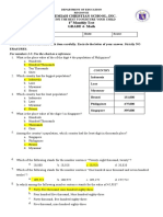 4th Grade - 1st Monthly Test