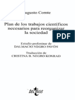 11a - Comte, A - Plan de Trabajos Científicos para Reorganizar La Sociedad