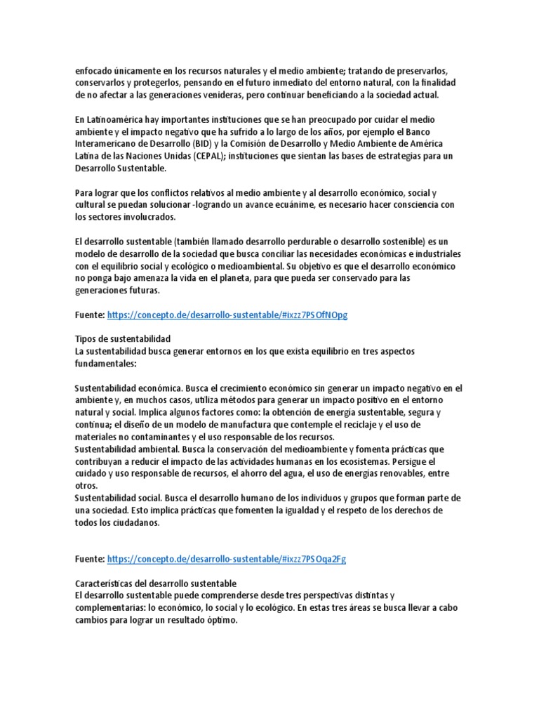 Desarrollo Sustentable en Latinoamérica | PDF | Desarrollo sostenible ...