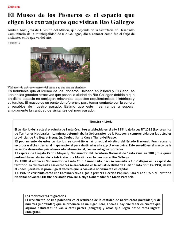 Historia de la Provincia de Santa Cruz | PDF | Argentina | América del Sur