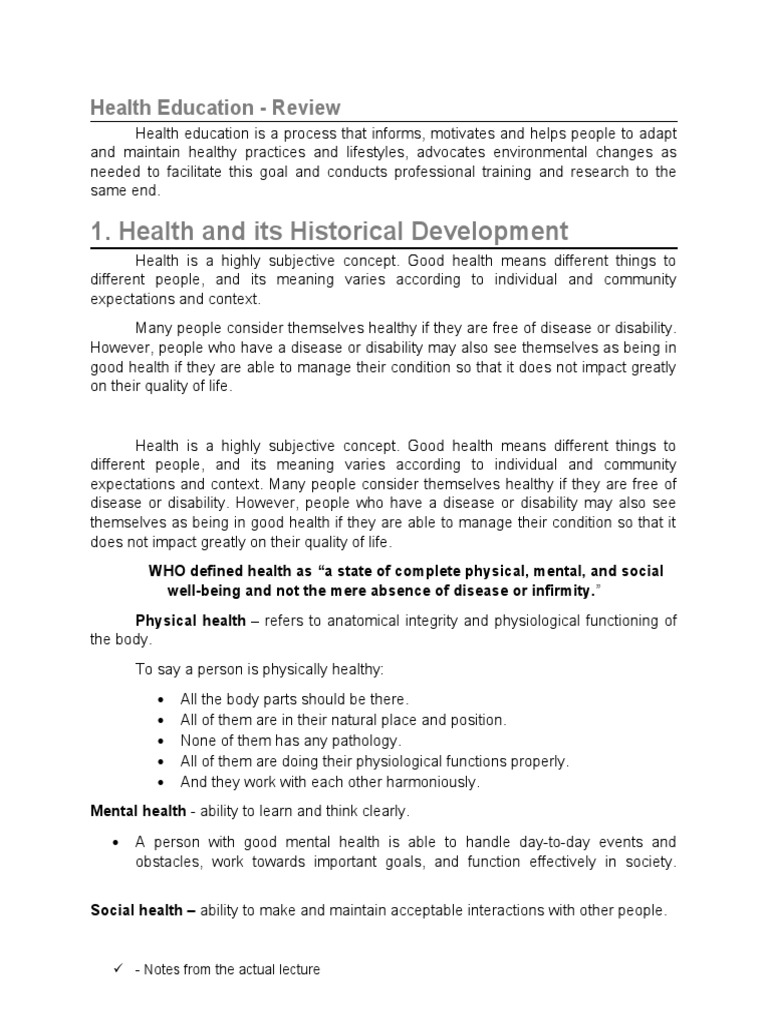 History of health education pdf health education behavior