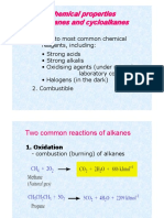 Chemical properties of alkanes and reactions