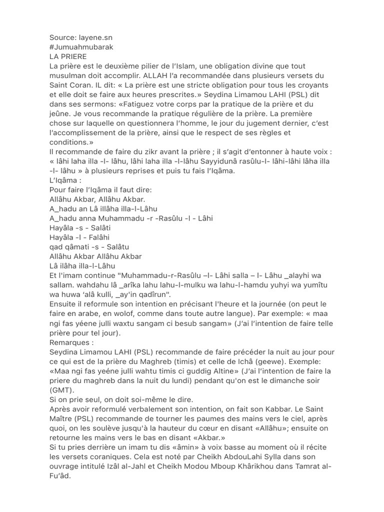 Priere Layenne Mahdi | PDF | Mosquée | Prière