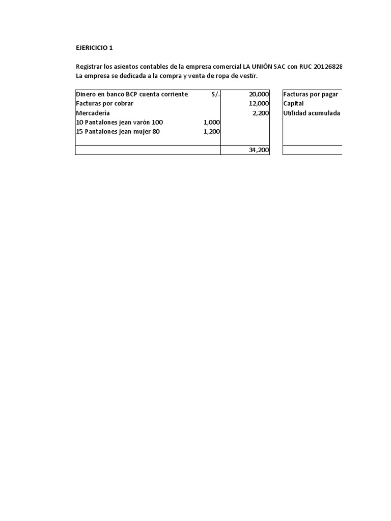 Ejercicios De Libro Diario Pdf Contabilidad Bancos