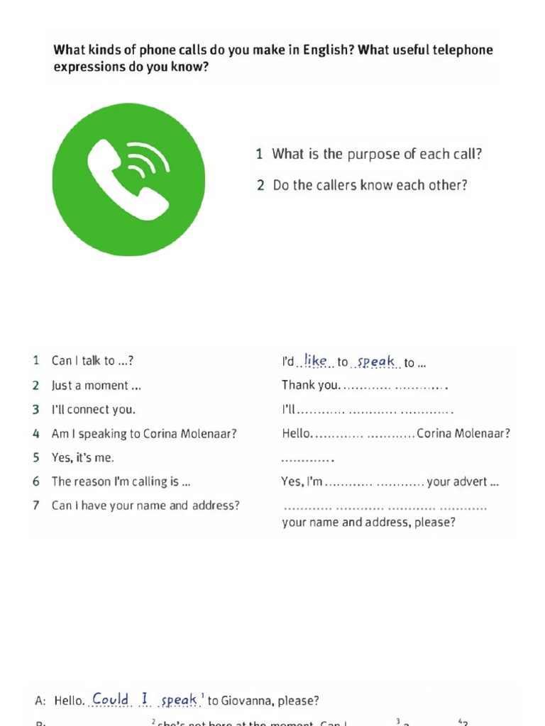 Anna Lesson 3 Phone Calls | PDF
