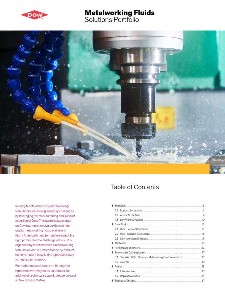 8160013801MetalworkingFluidsSelectionGuide DOW PDF Surfactant