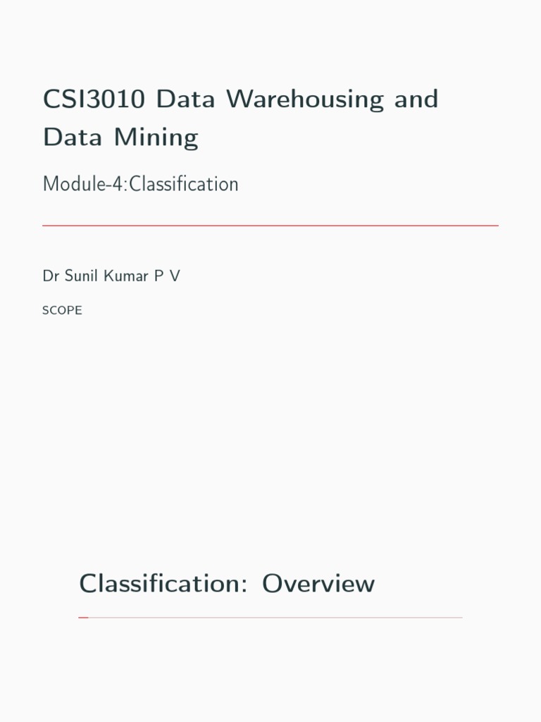 Classification and Prediction Issues | PDF | Statistical Classification ...
