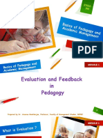 Evaluation and Feedback in Pedagogy