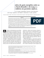 Análise Comparativa Do Gasto Energético Entre As Equações de Harris-Benedict e de Long e A Calorimetria Indireta em Pacientes Sépticos