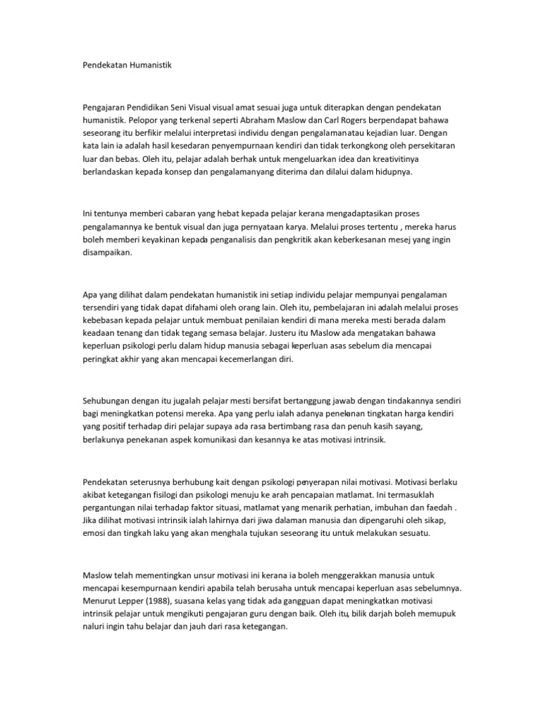 Pendekatan Humanistik Pdf