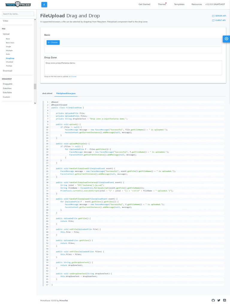 PrimeFaces Showcase Fileup2 | PDF | Software Development | Information ...
