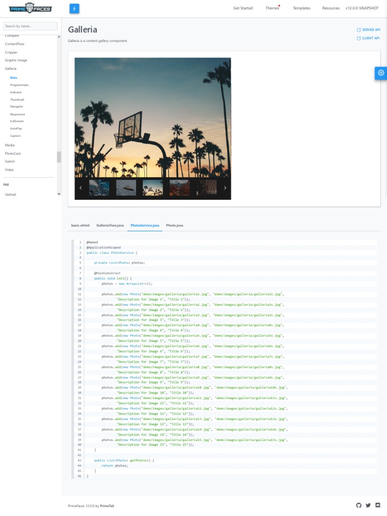 Primefaces Showcase Galeria Basica3 Pdf Computer Architecture