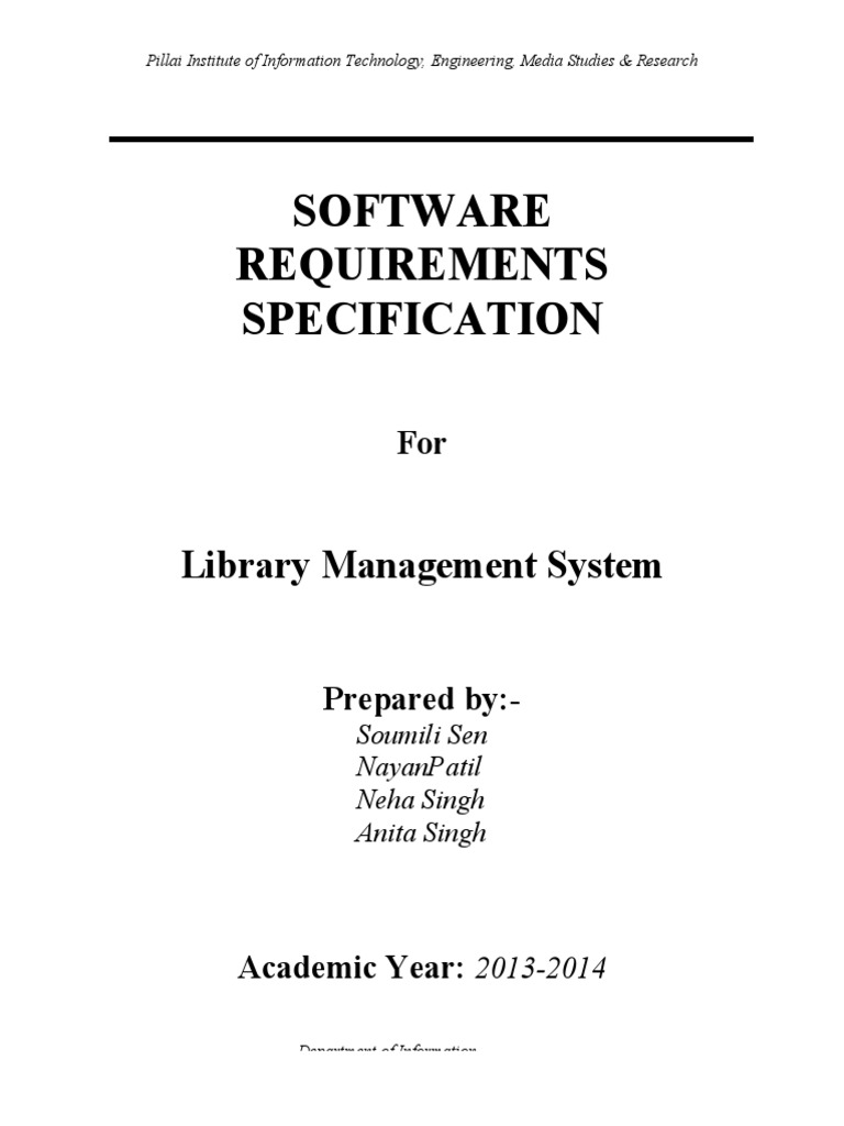 Srs Library Management System | PDF | Databases | Libraries