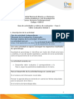 Guía de Actividades y Rúbrica de Evaluación - Unidad 1 - Fase 2 - Taller Evaluativo Unidad 1