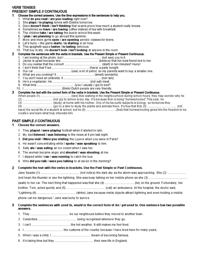 Present Simple-Continuous + | PDF | Foreign Language Studies | Home ...