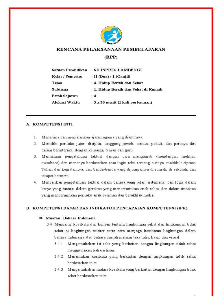 Contoh RPP 2-2 | PDF