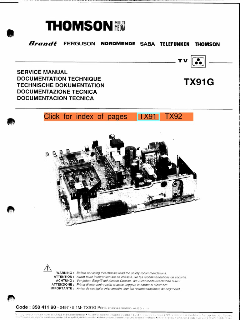 Thomson Chassis tx91 Service Manual PDF