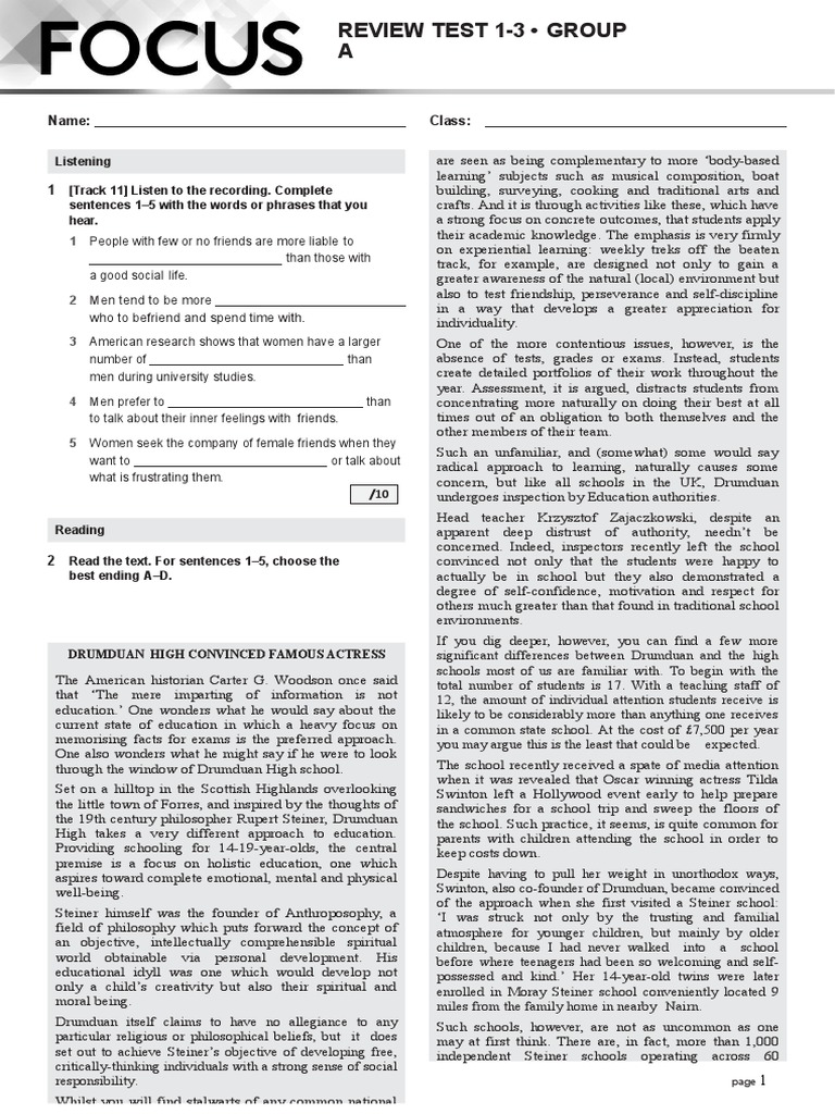 FOCGB5 Rtest 1-3A | PDF | Soybean | Waldorf Education