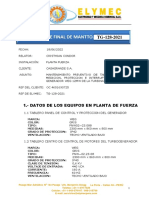 Informe Tecnico Mantenimiento Tableros Electricos - Planta Fuerza - Casagrande