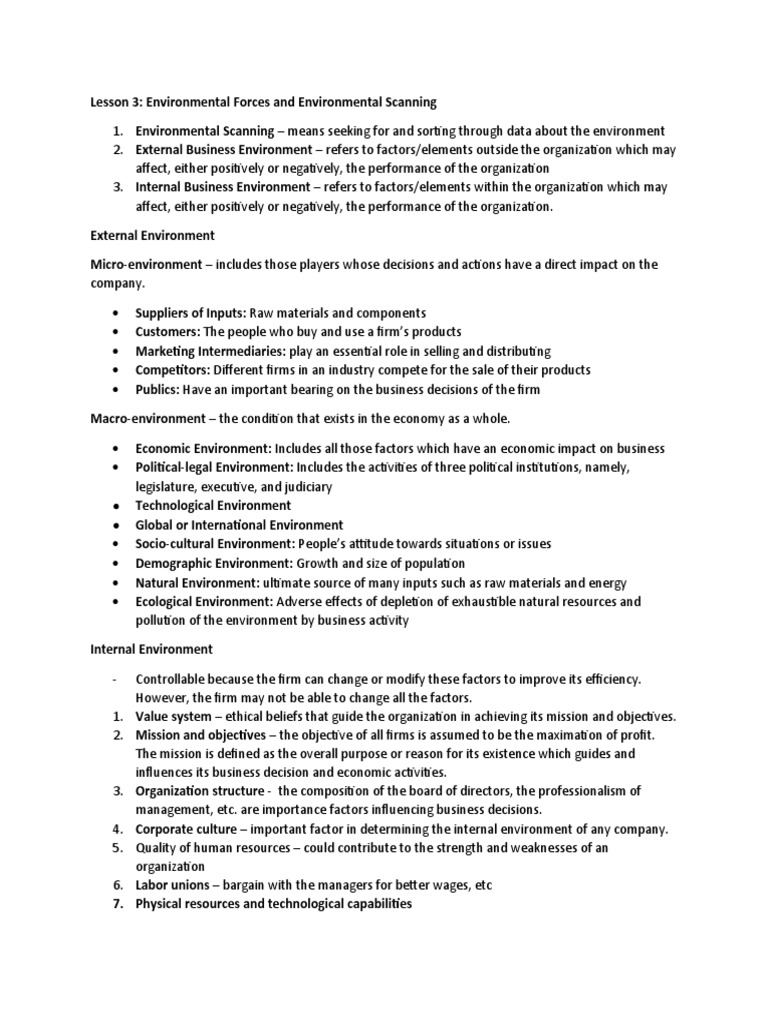 Environmental Forces in Business Analysis | PDF | Partnership | Goal