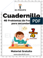 Cuadernillo Problemas de Fracciones para Secundaria