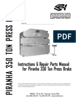 Instructions & Repair Parts Manual For Piranha 350 Ton Press Brake