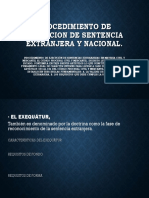 Procedimiento de Ejecucion de Sentencia Extranjera y Nacional