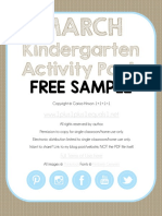 Kindergarten March Activity Pack FREEBIE