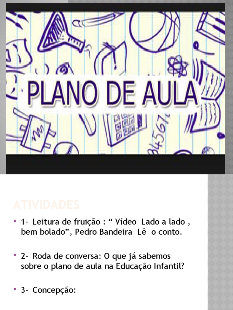 Apresentaçaõ 1 Plano de Aula Slide | PDF | Aprendizado | Lição