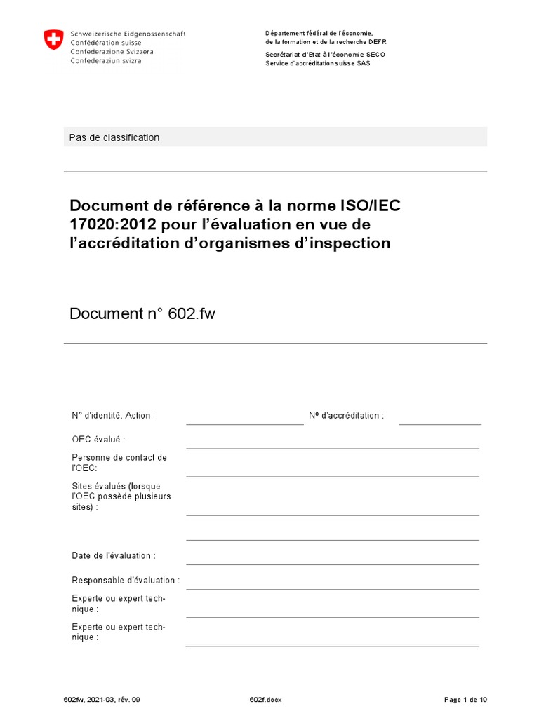 Swisse Grille D'audit PDF ISO 9000 Régulations