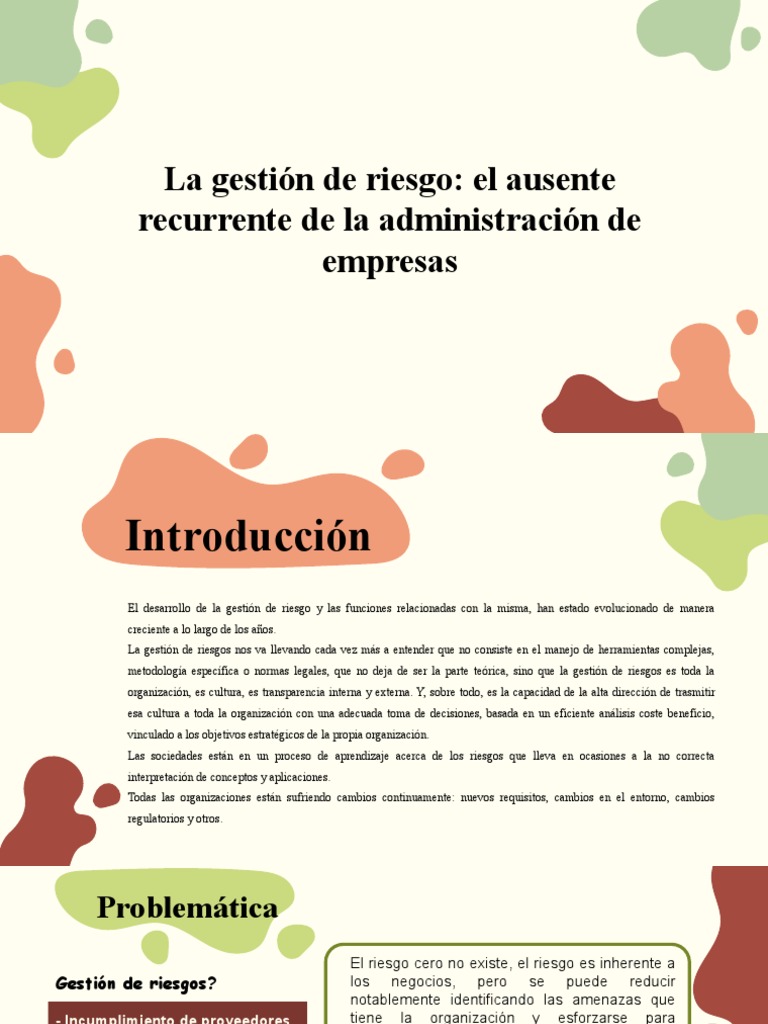 Gestión del riesgo recurrente empresarial | PDF | Riesgo | Business