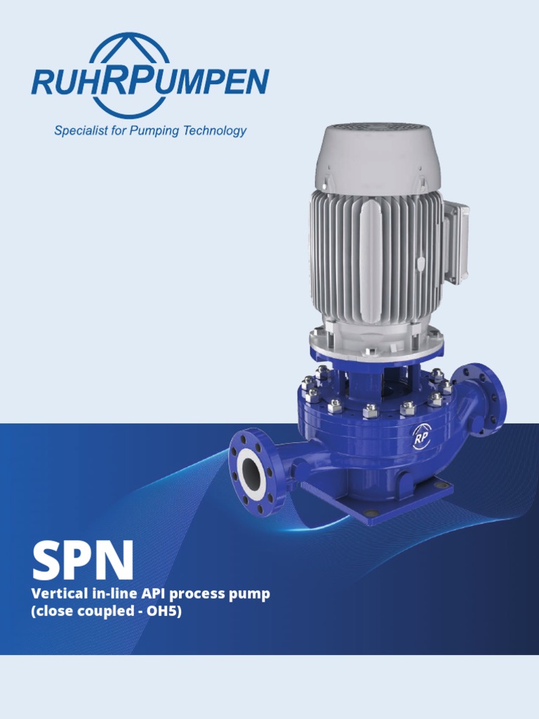 SPN Vertical In-Line API Pump Overview | PDF | Pump | Bearing (Mechanical)