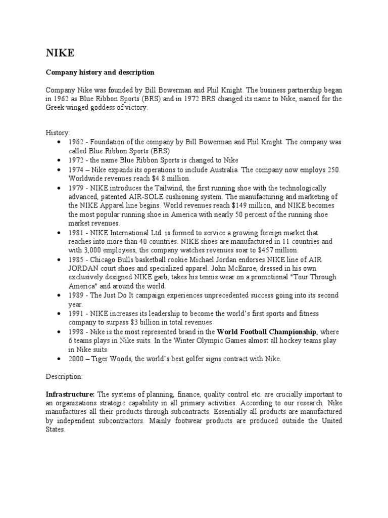 nike business description
