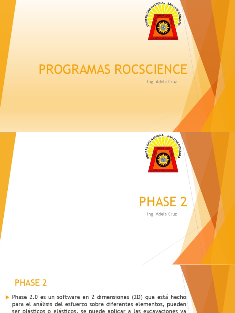 Programas Rocscience: Ing. Adela Cruz | PDF | Falla (geología) | El ...
