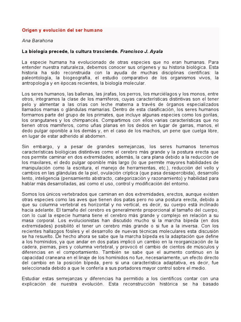 B (1) Origen y Evolución Del Ser Humano | PDF | Homo | neanderthal