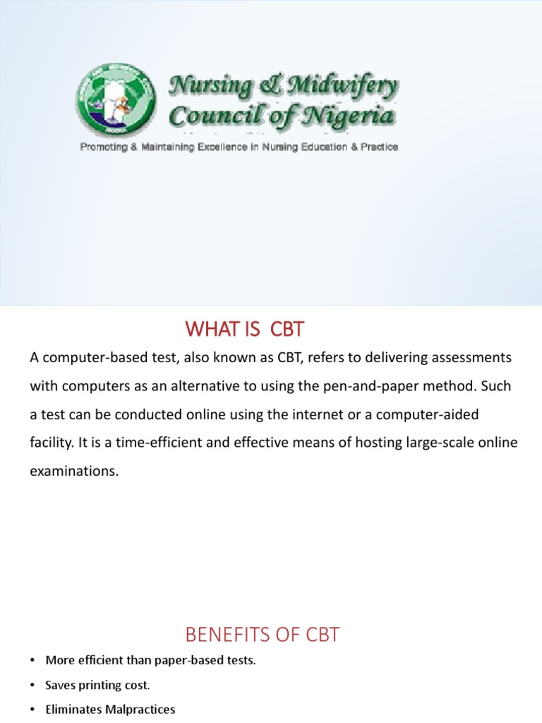 Nmcn Cbt Sensitization Pdf Test Assessment Educational Technology