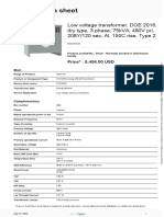 Low voltage transformer specs and data sheet