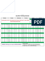 Training Calendar July2011