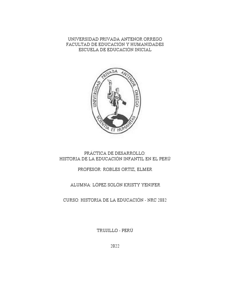 Historia de la Educación Inicial en Perú | PDF | Educación de la ...