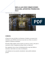 Refutaciones A Las Diez Objeciones de La Estancia Del Apostol Pedro