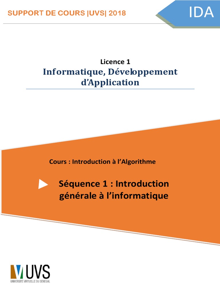 Sequence1-Introduction Informatique | PDF | Informatique | Programme ...