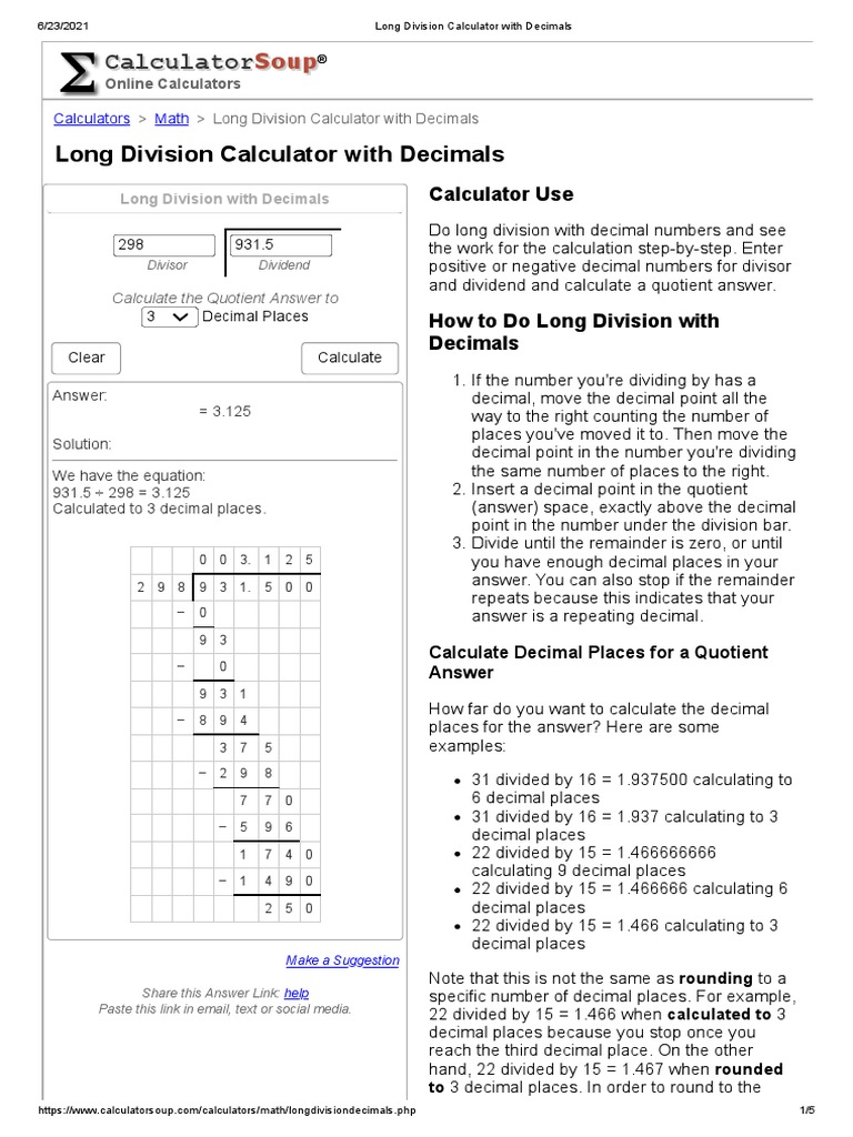 931 5 and 298long division calculator with decimals pdf division 